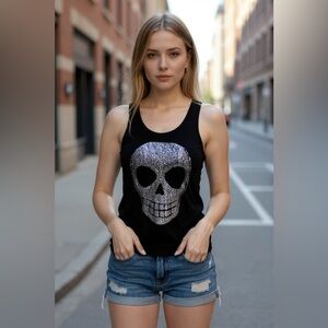 The Classic Black Skull Muscle Tee